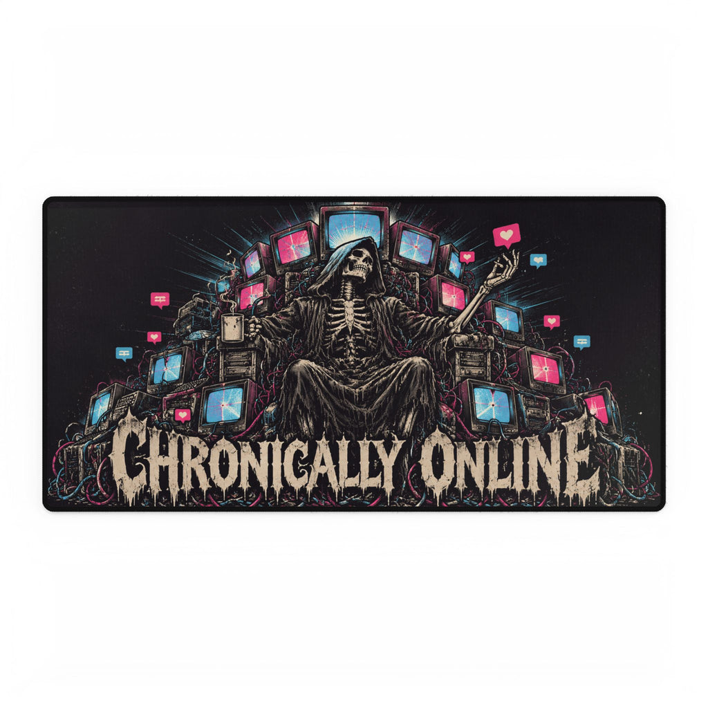 Chronically Online | Gothic Grim Reaper Gaming Mousepad