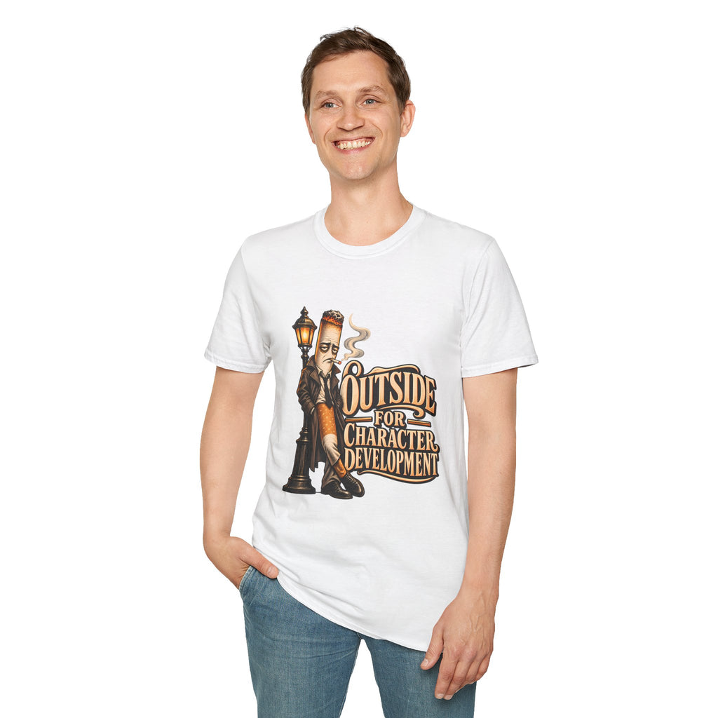 Outside for Character Development | Humorous Vintage Cigarette Graphic