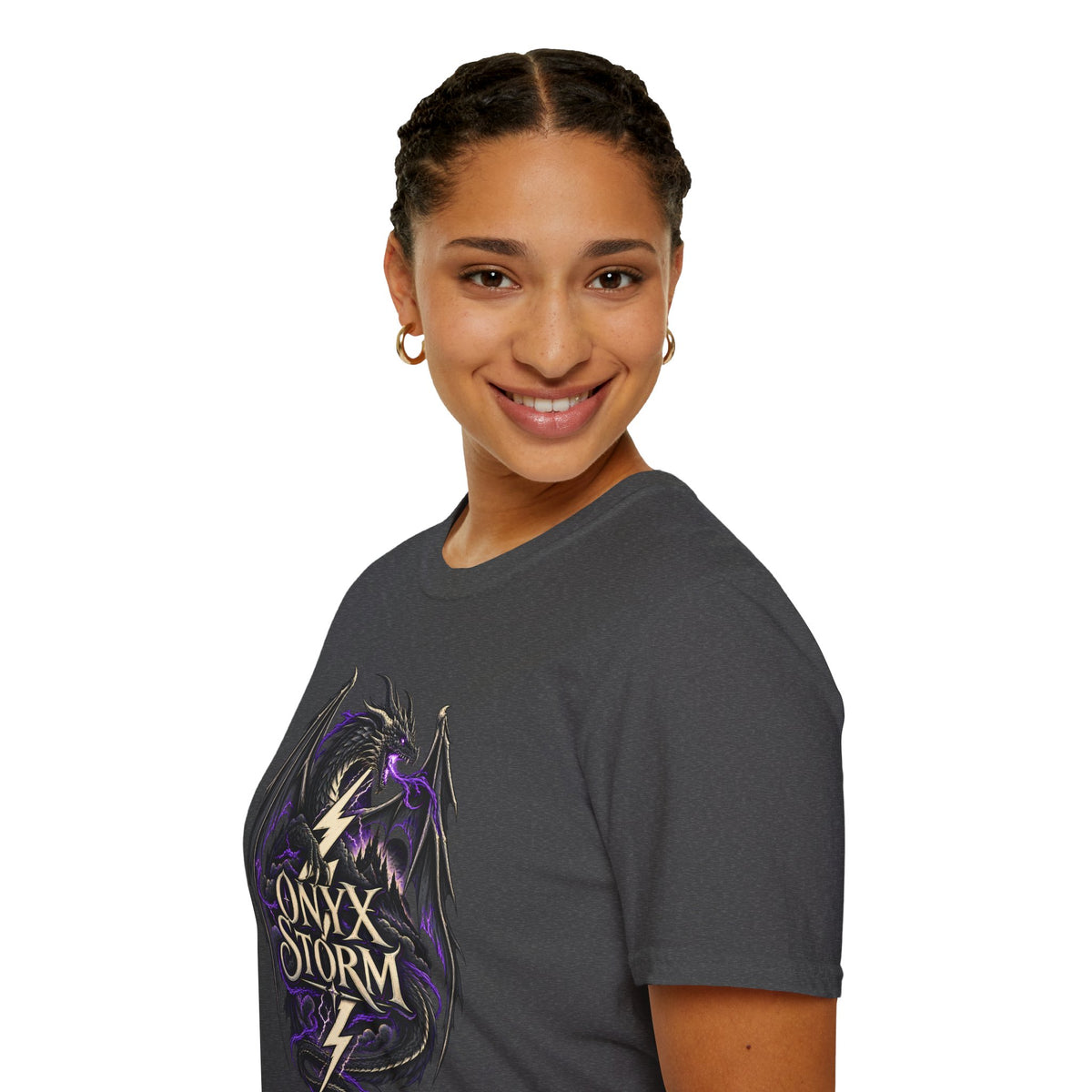Onyx Storm Dragon T-Shirt | Book Inspired Gothic Lightning Fantasy Tee