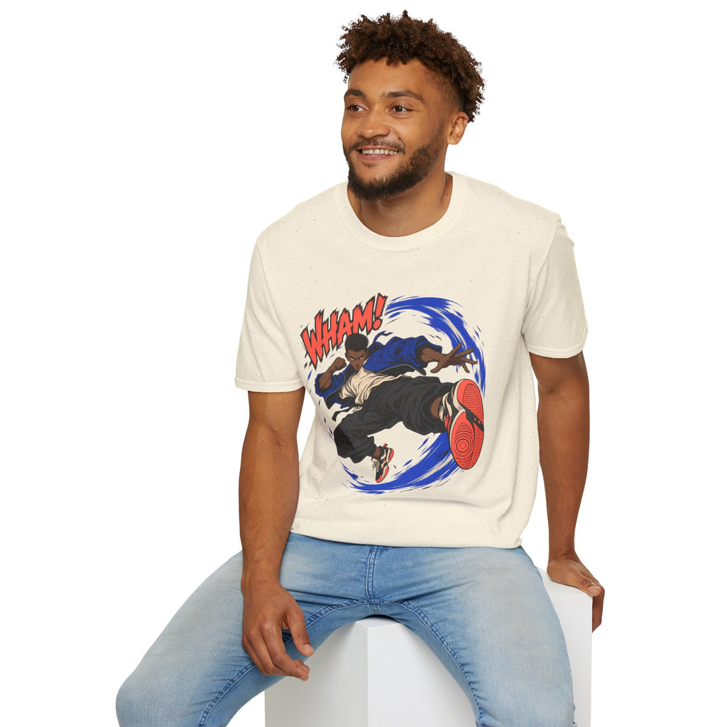 WHAM! | Anime Cartoon Ninja Kick Graphic T Shirt