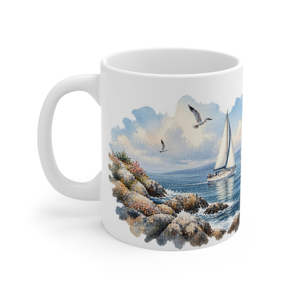Sailboat Regatta Watercolour Mug | Nautical Sailing Scene