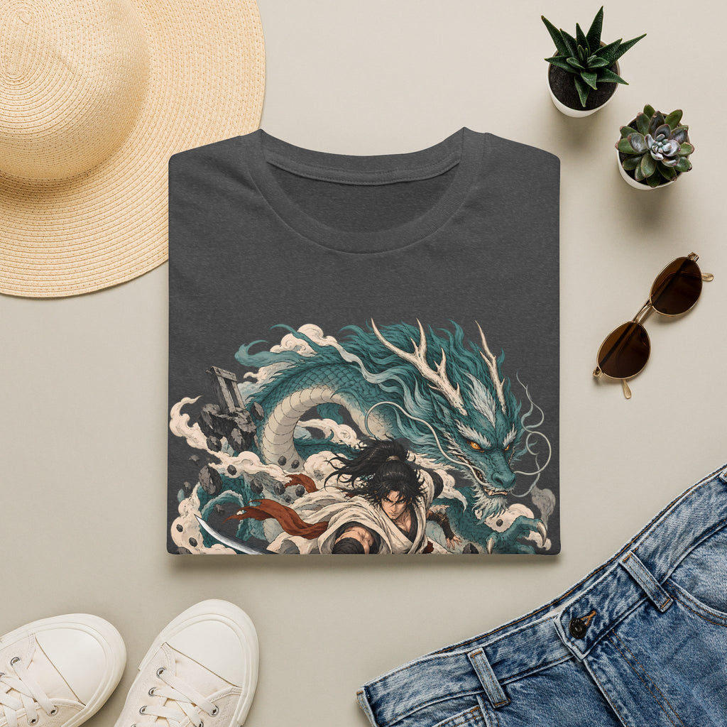 Mythic Dragon Warrior | Japanese Samurai and Serpent T Shirt