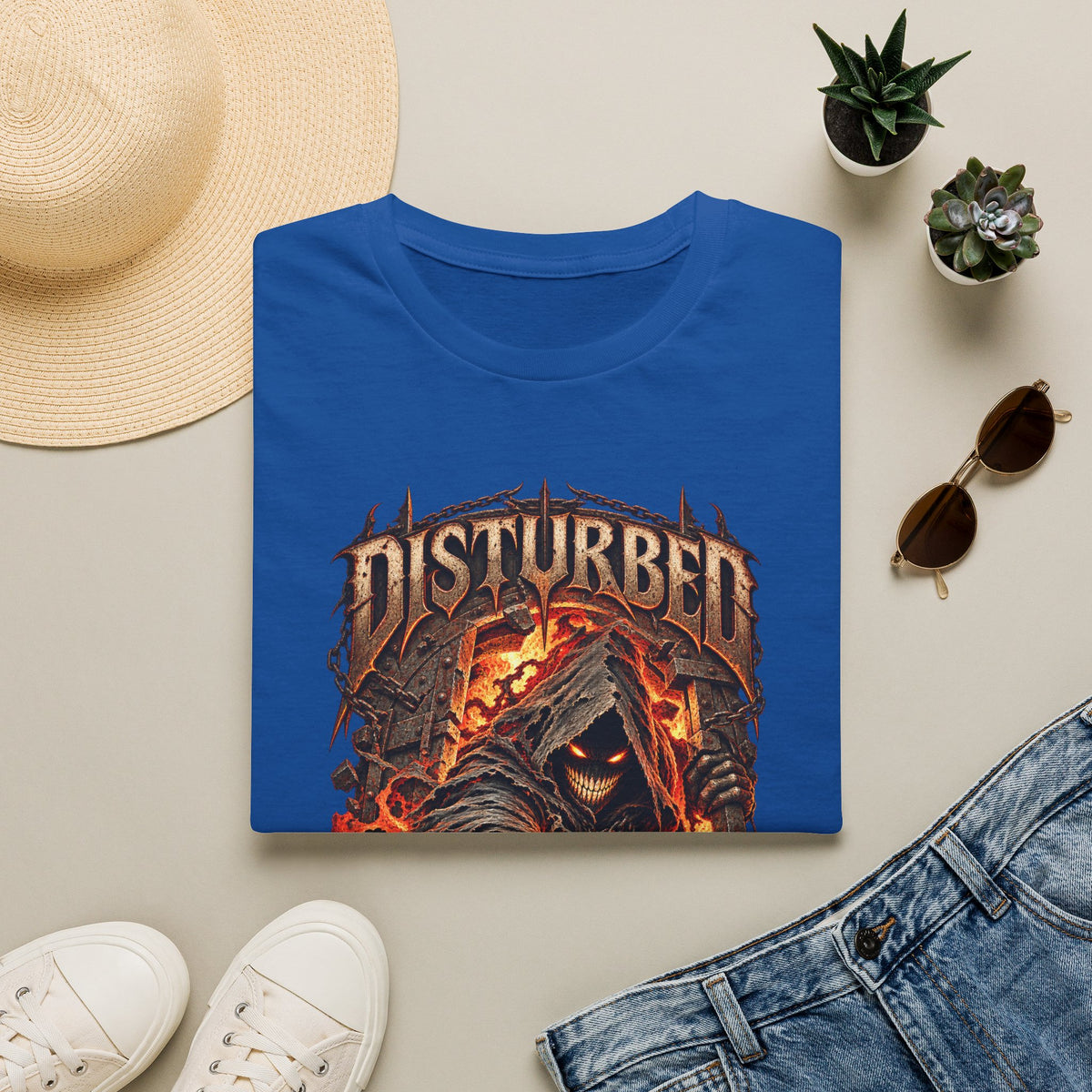 Disturbed | The Guy | Flaming Heavy Metal Band T-Shirt