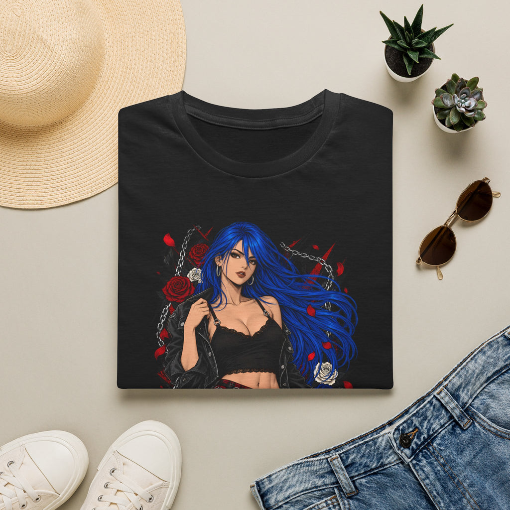 Blue Haired Rock Chick | Japanese Anime Style Pin-up Girl