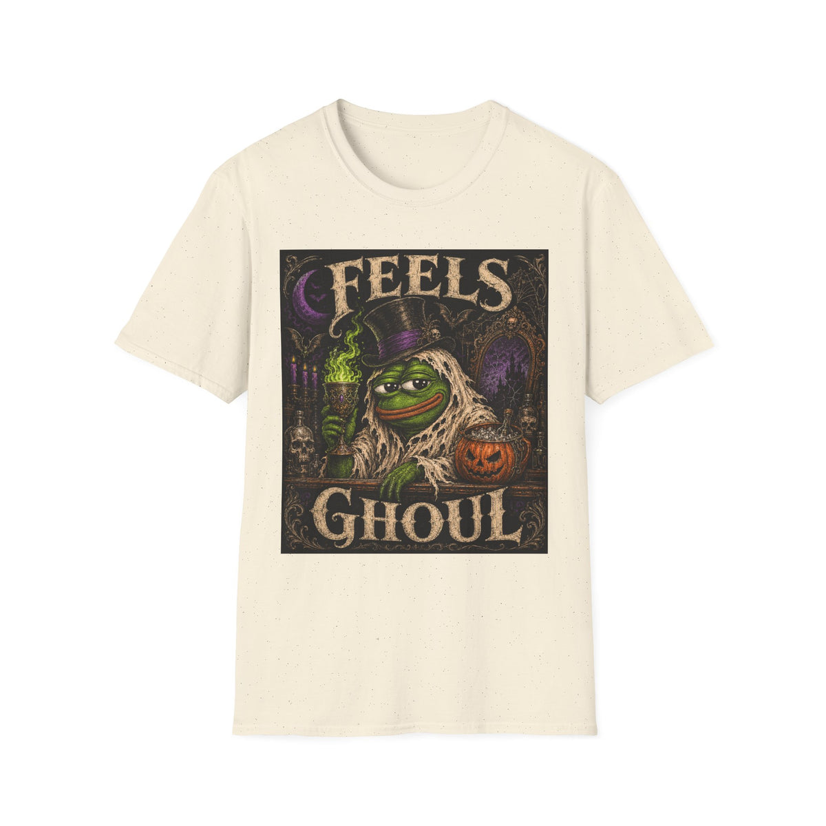 Feels Ghoul Halloween T‑Shirt — Spooky Witch Pepe Graphic