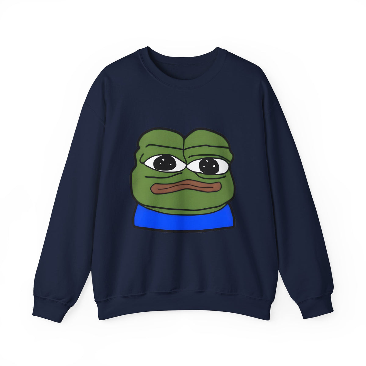 Pepe Frog Graphic Sweatshirt — Sad Frog Meme Crewneck