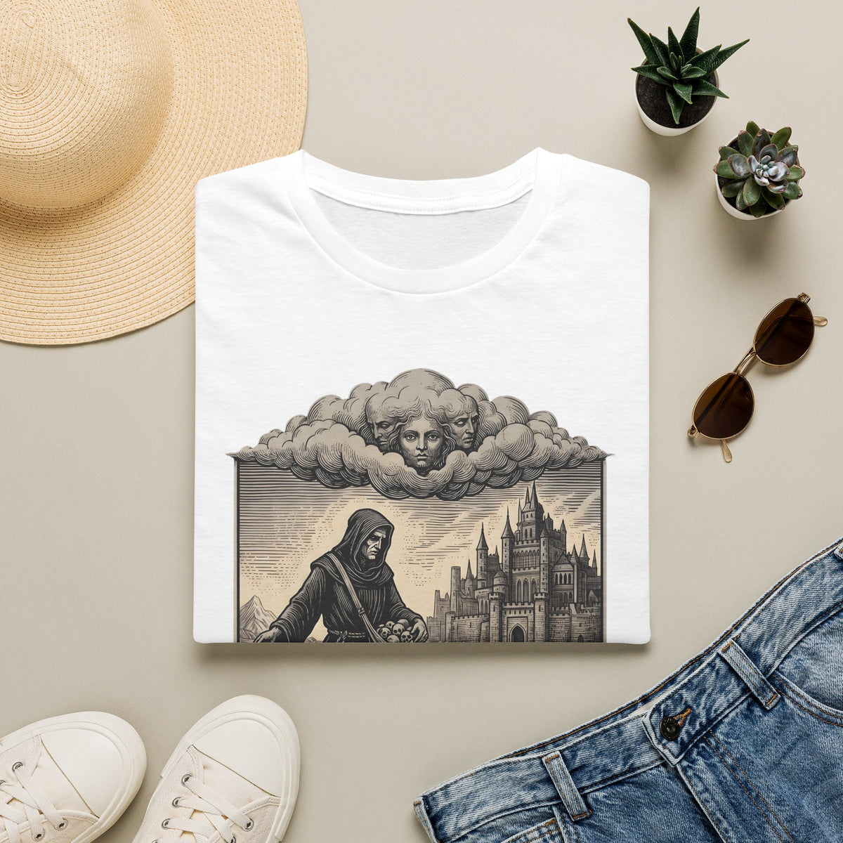 Watch over the Dead - T-Shirt, Gothic / Dark Fantasy Skull Design