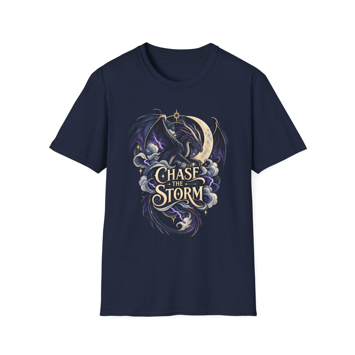 Chase the Storm | Onyx Storm | Fantasy Moon & Dragon T-Shirt