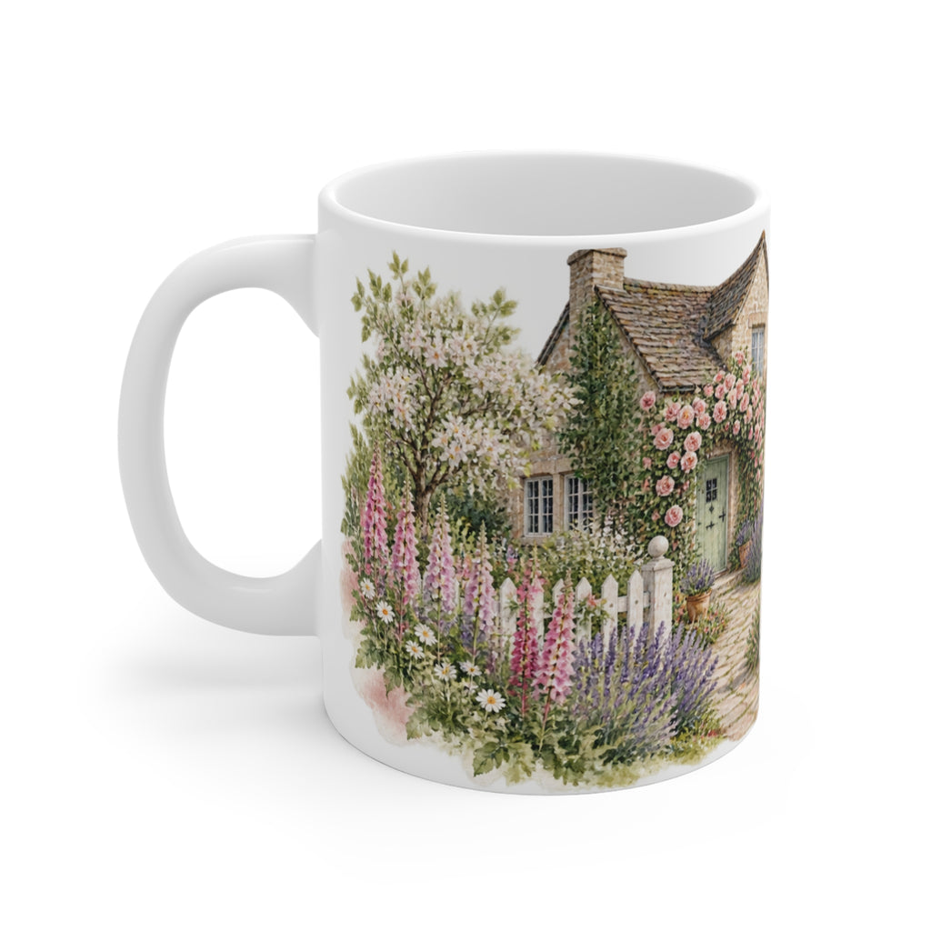 English Cottage Garden Watercolour Mug | Rose Garden Art