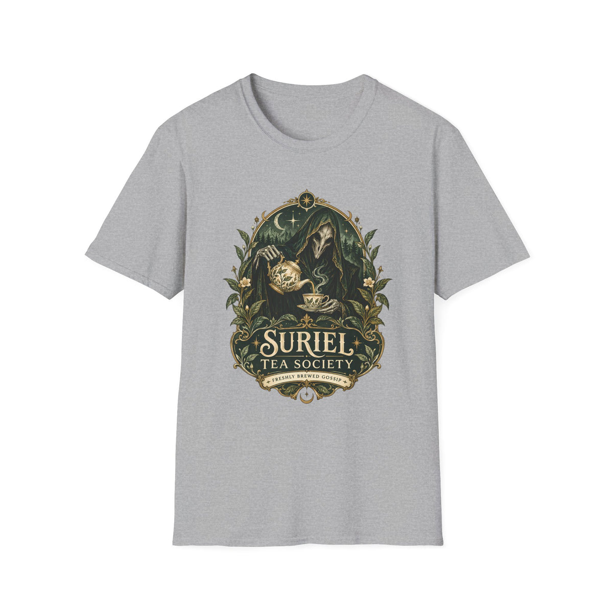 Suriel Tea Society | Freshley Brewed Gossip | ACOTAR Book Graphic T Shirt