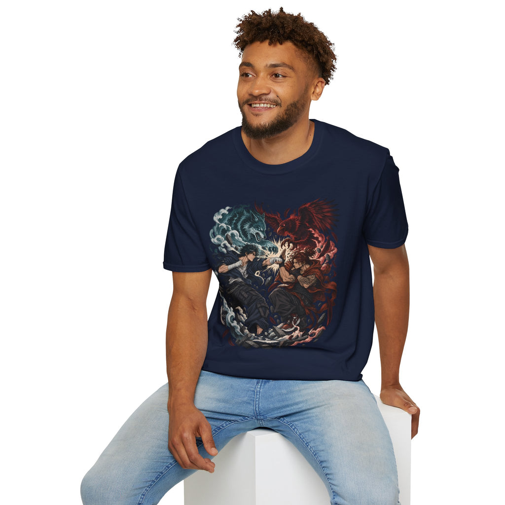 Yin Yang | Wolf Demon vs Phoenix | Japanese Anime Ninja T Shirt