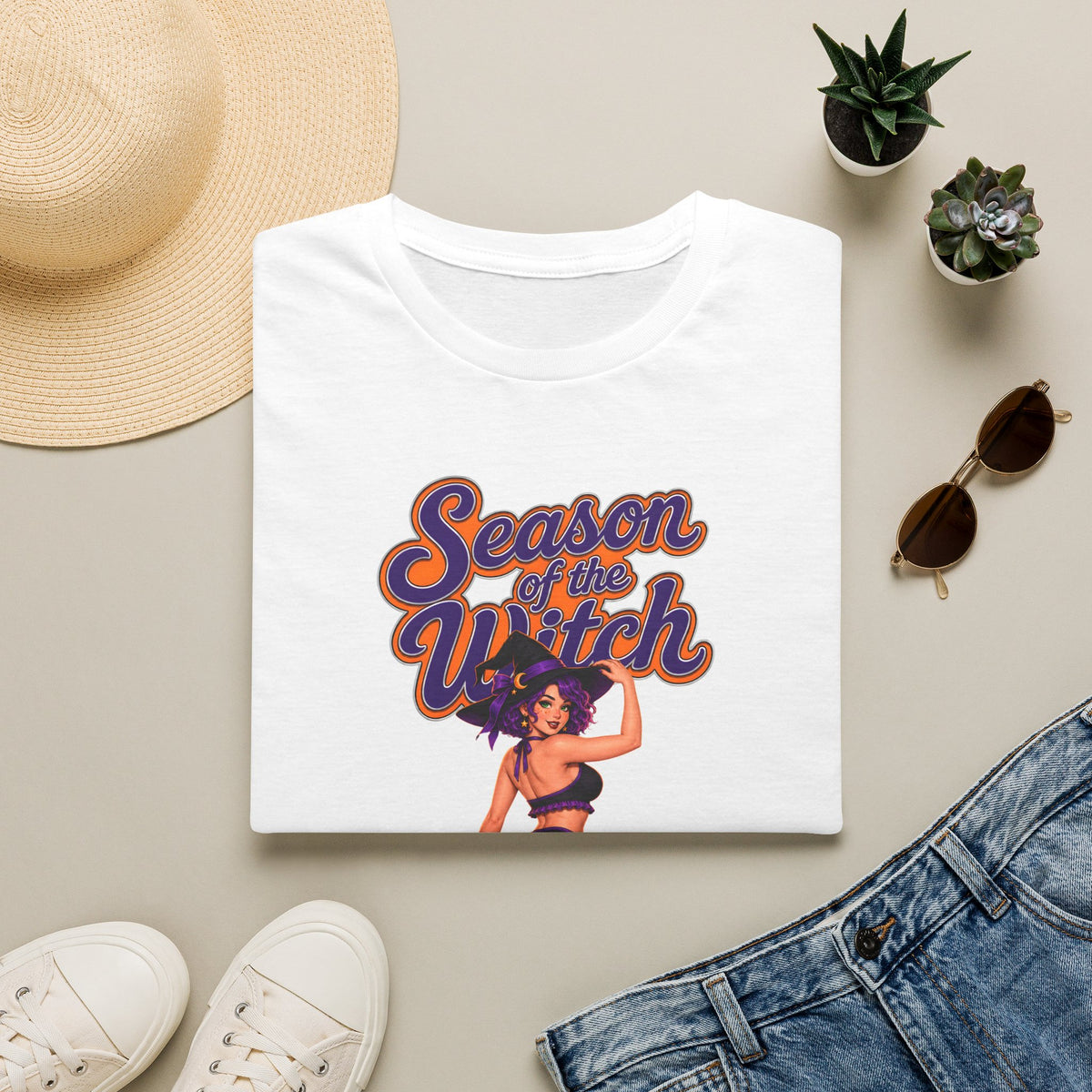 Season of the Witch T-Shirt — Retro Pinup Halloween Witch Graphic Tee