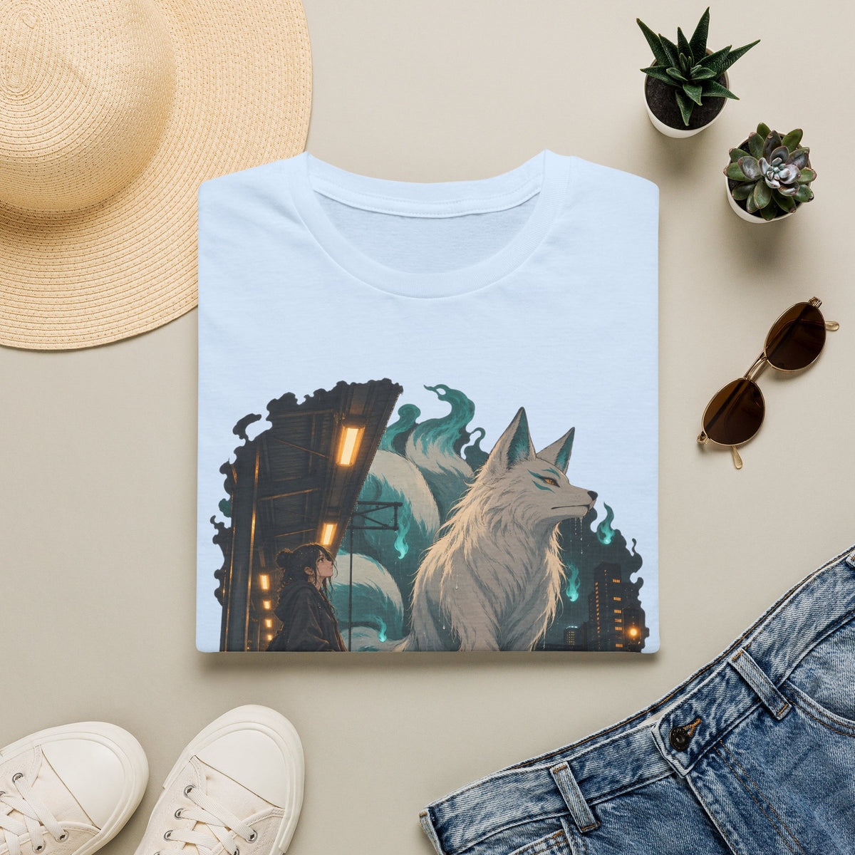 Wolf in the Rain | Last Train Home T-Shirt | Urban Nightscape Graphic Tee