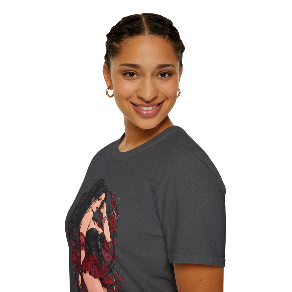 The Seducer | Sexy Black Haired Pony Tail Pin Up Girl Graphic Shirt