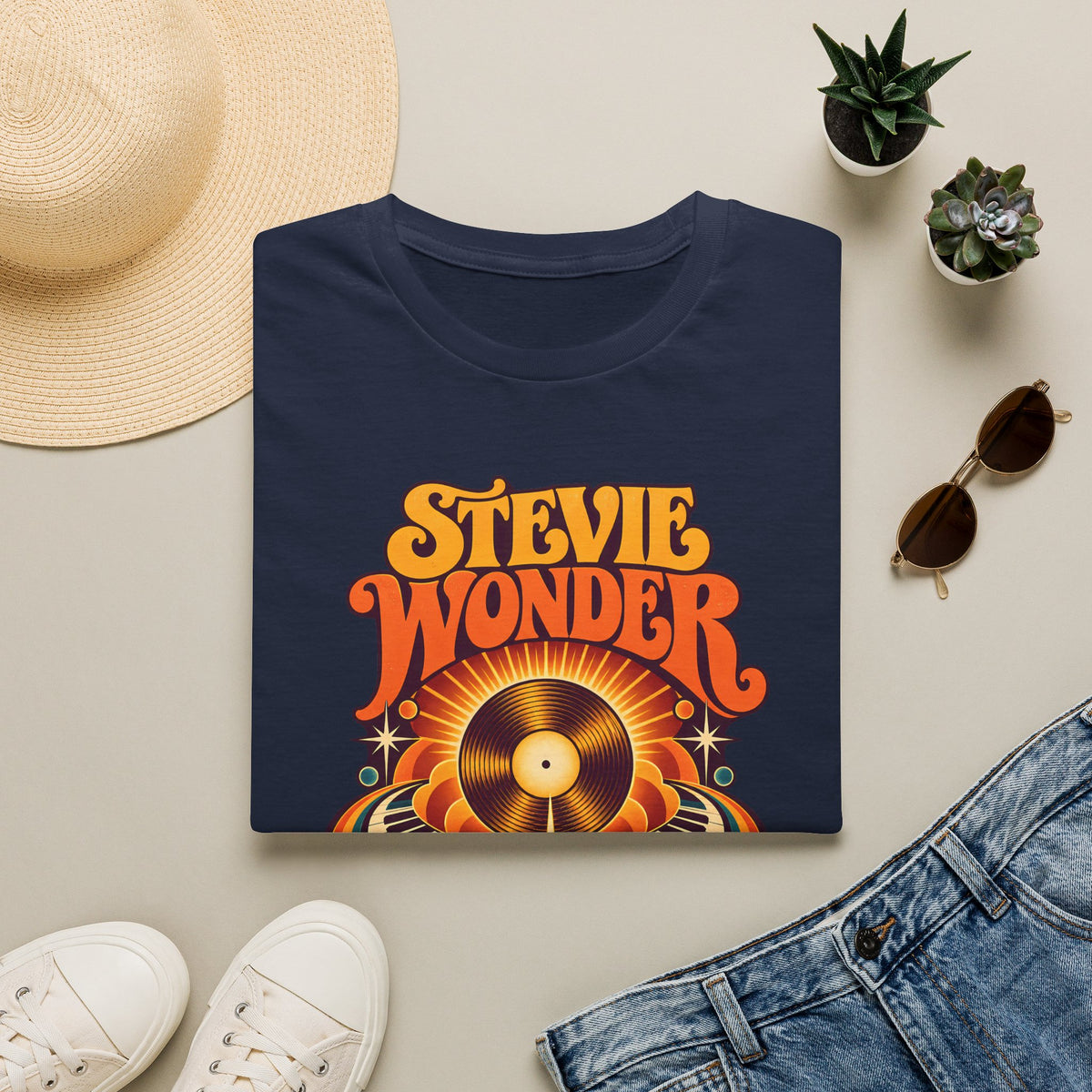 Stevie Wonder Retro Vinyl Tee - Songs In The Key Of Life Graphic T-Shirt
