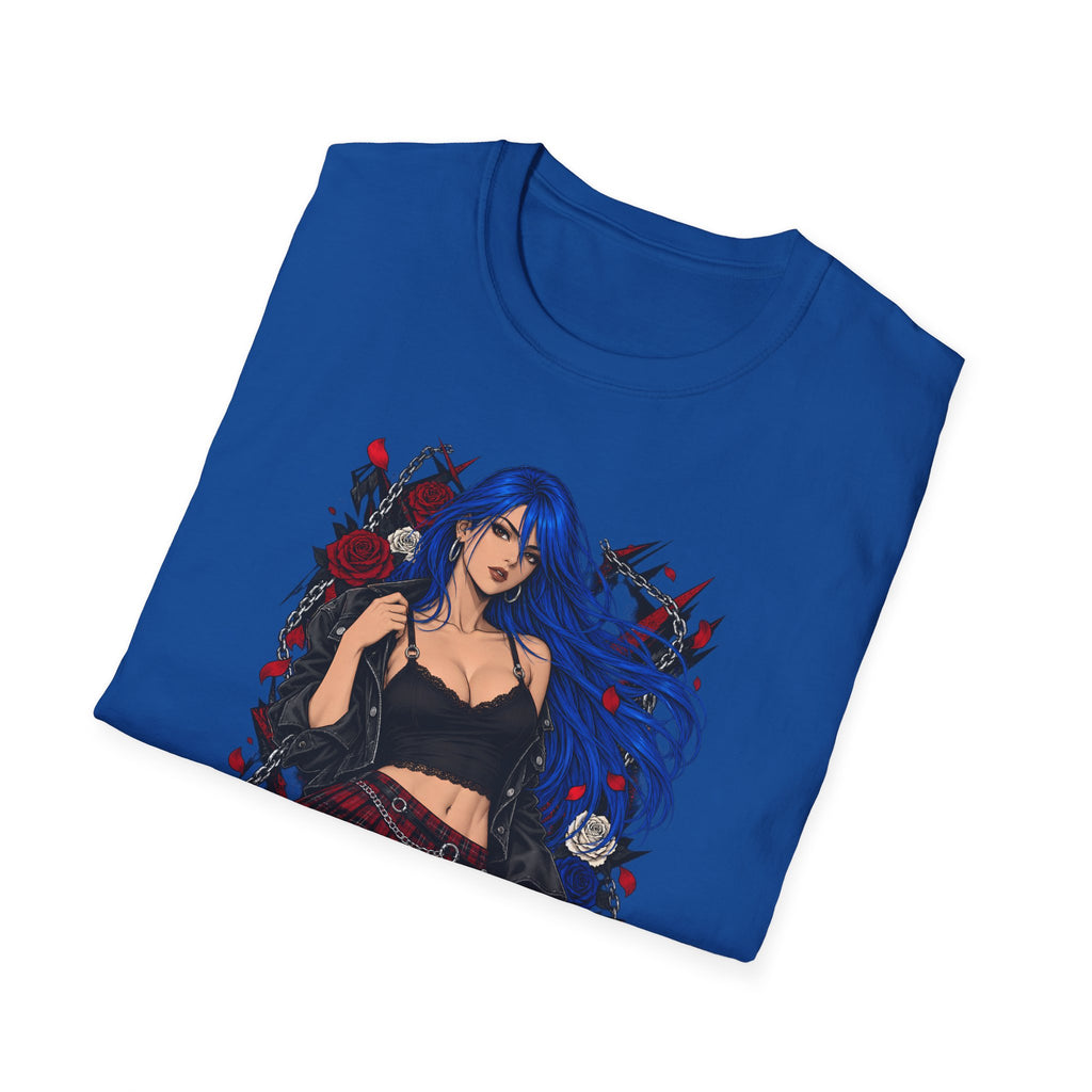 Blue Haired Rock Chick | Japanese Anime Style Pin-up Girl