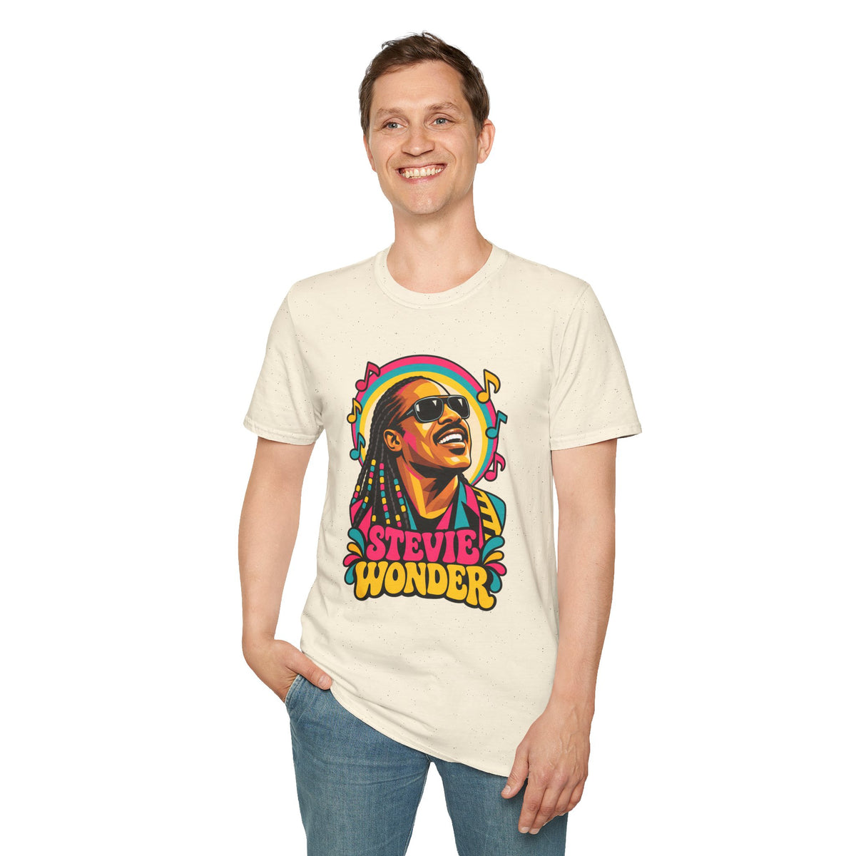 Stevie Wonder Life in Colour Music Legend Portrait T-Shirt