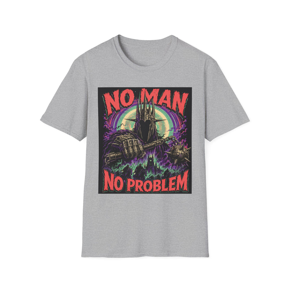 No Man No Problem T-Shirt — Retro Gothic Castle Graphic Tee