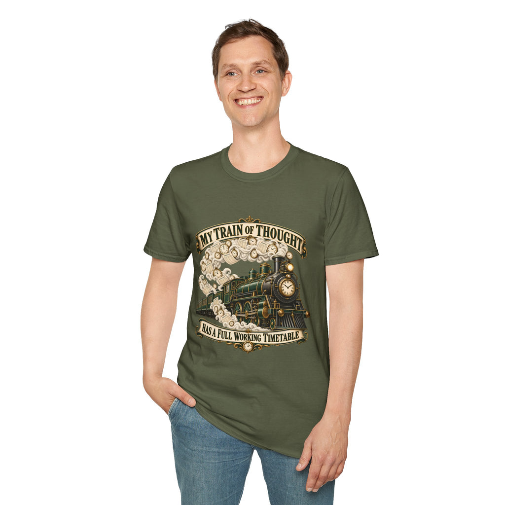 Train of Thought Vintage Steam Engine T-Shirt | My Train of Thought Has a Full Working Timetable