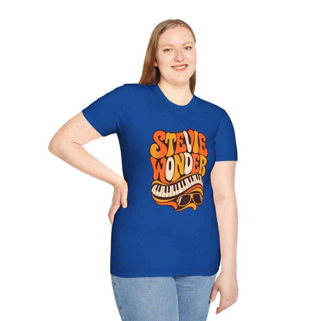 Stevie Wonder Piano Psychedelic Retro Band T-Shirt