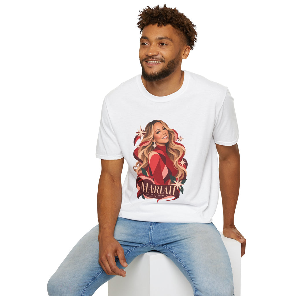 Mariah Carey | Holiday Diva Graphic Tee | Retro Red Star Portrait