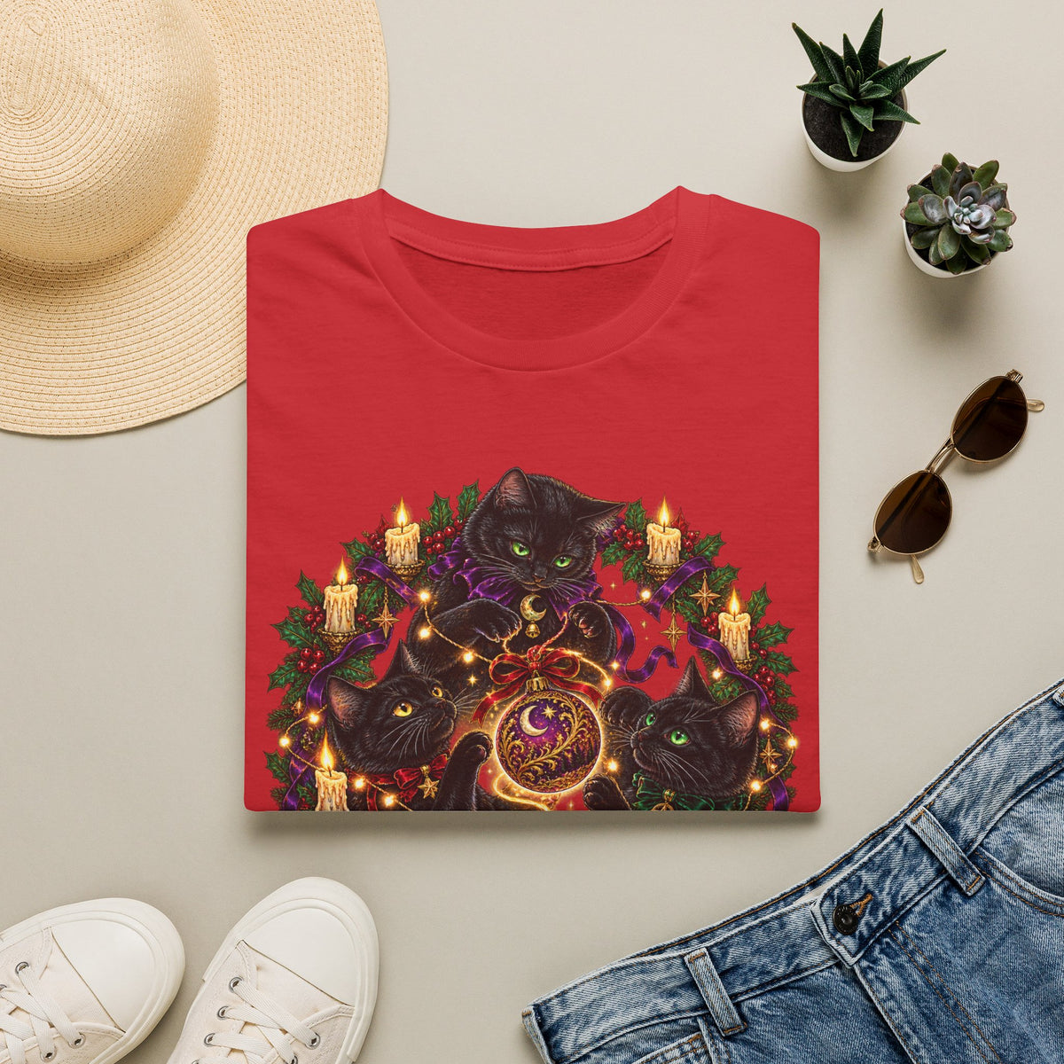 Festive Mischief | Cat Lover Christmas Holiday T-Shirt