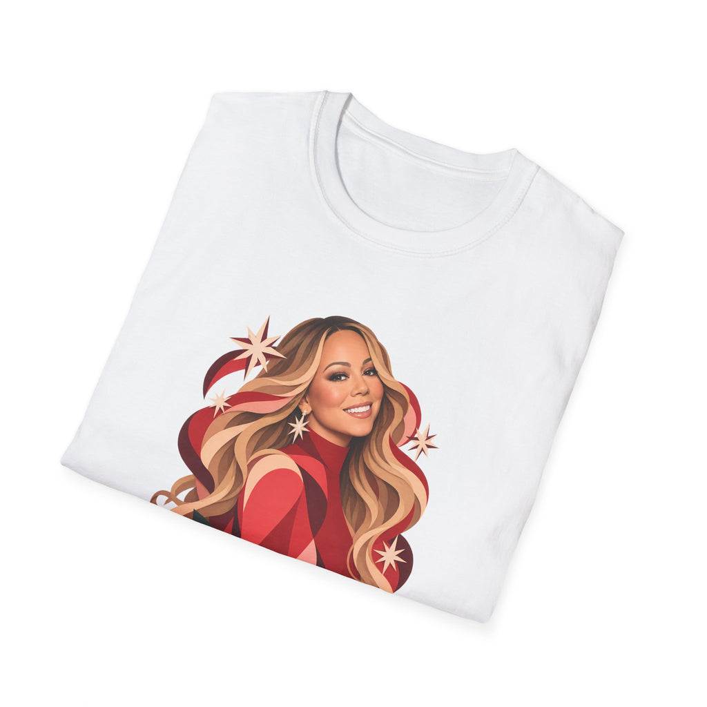 Mariah Carey | Holiday Diva Graphic Tee | Retro Red Star Portrait