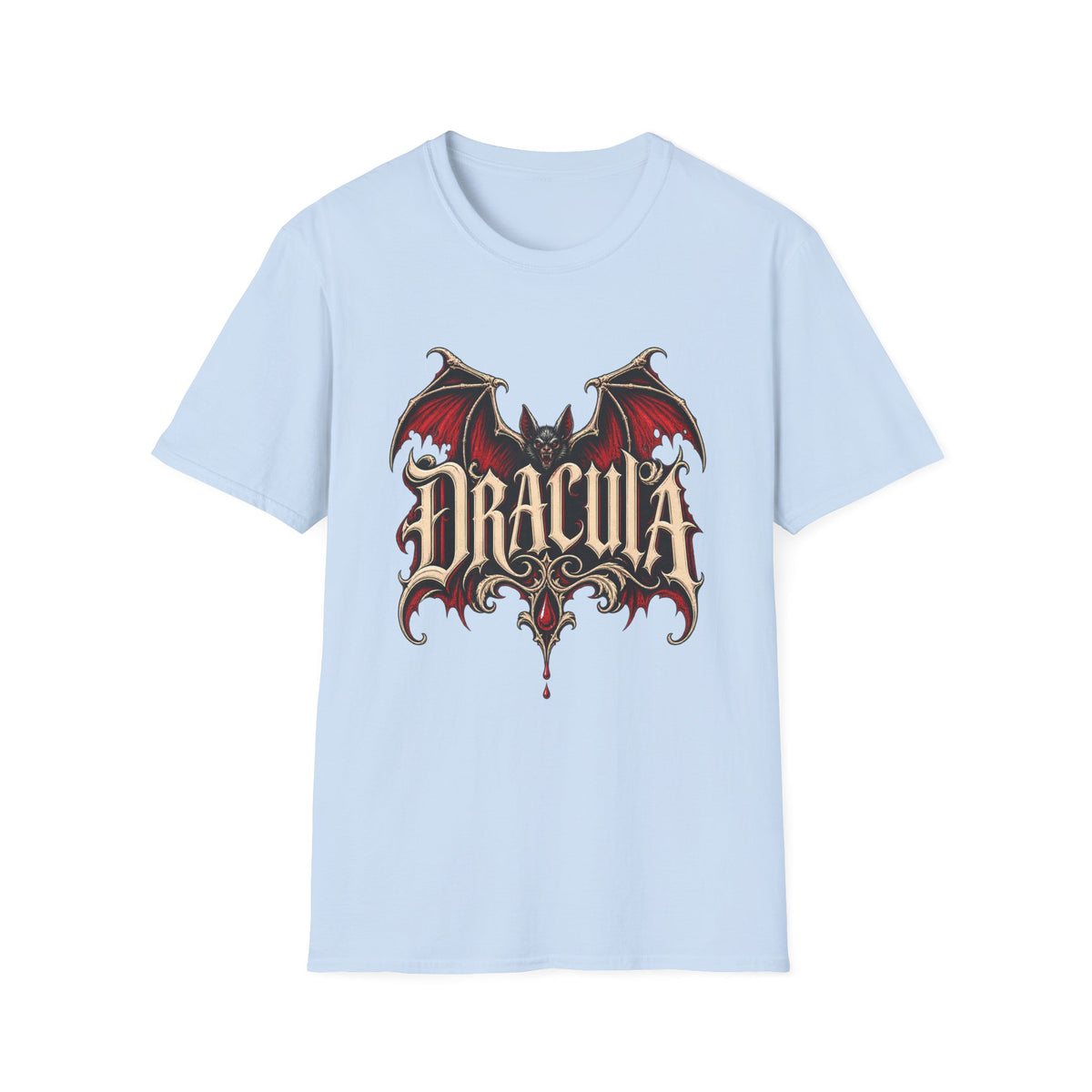 Dracula Bat Graphic T-Shirt | Gothic Vampire Logo Tee