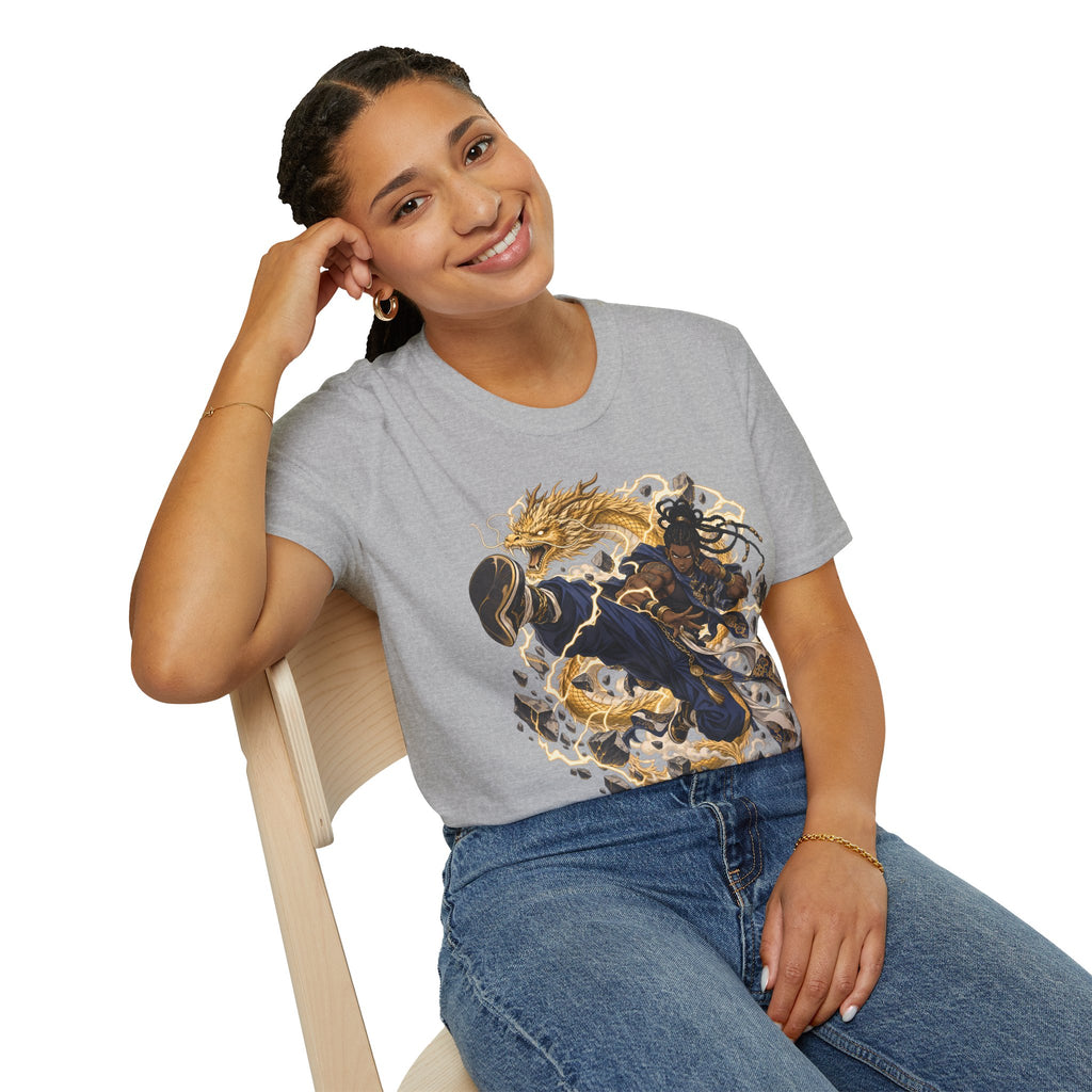 Golden Dragon | Ninja Dragon Kick | Martial Arts Warrior T Shirt