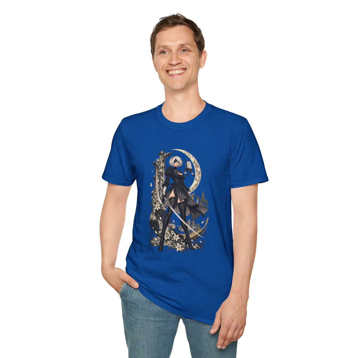 2B | Nie: Automata | Anime Gothic Warrior Moonlight Pin Up T-Shirt