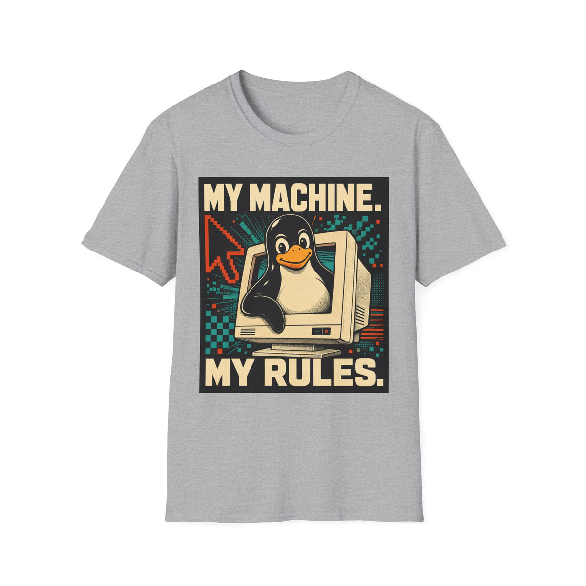 Retro Tux Penguin Tee — "My Machine, My Rules" Vintage Computer T-Shirt