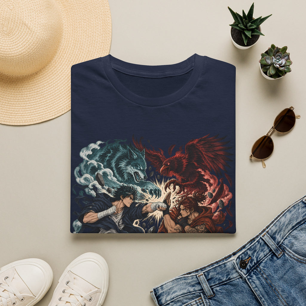 Yin Yang | Wolf Demon vs Phoenix | Japanese Anime Ninja T Shirt