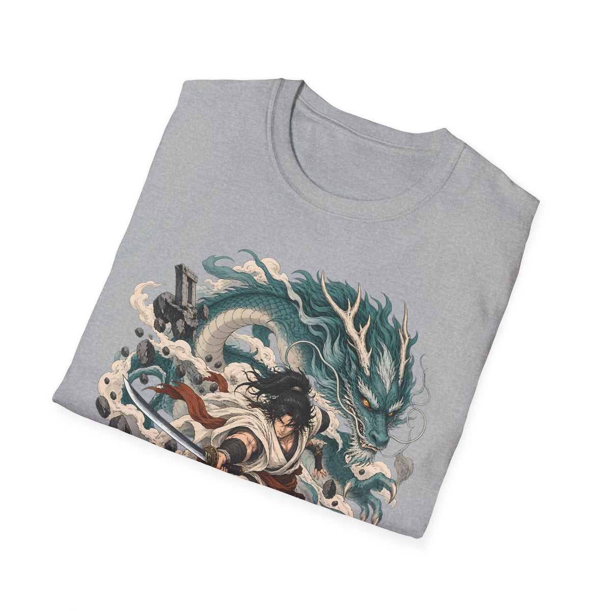 Mythic Dragon Warrior | Japanese Samurai and Serpent T Shirt