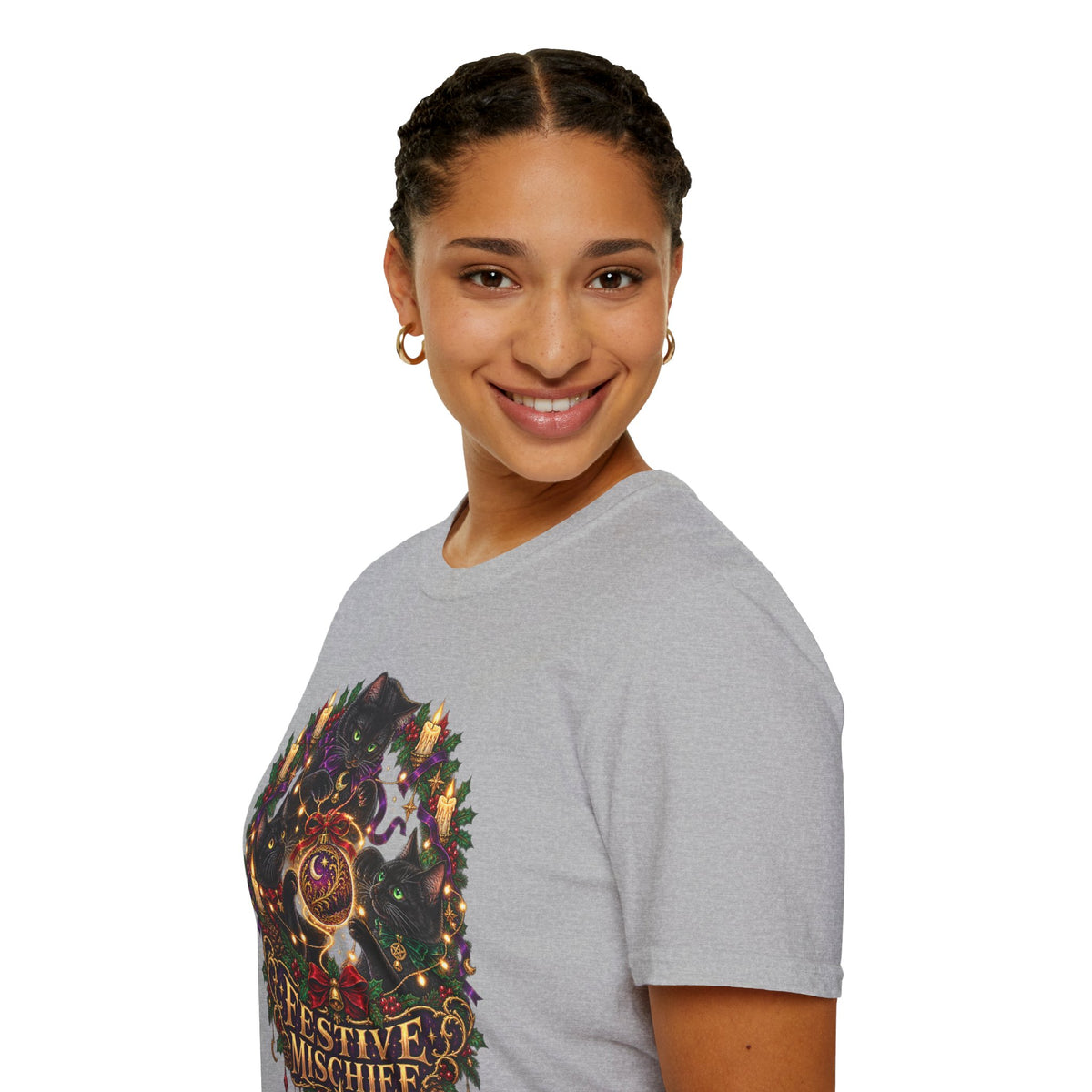 Festive Mischief | Cat Lover Christmas Holiday T-Shirt