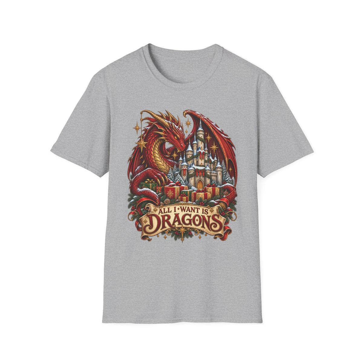 All I Want For Christmas | Dragon Castle T-Shirt