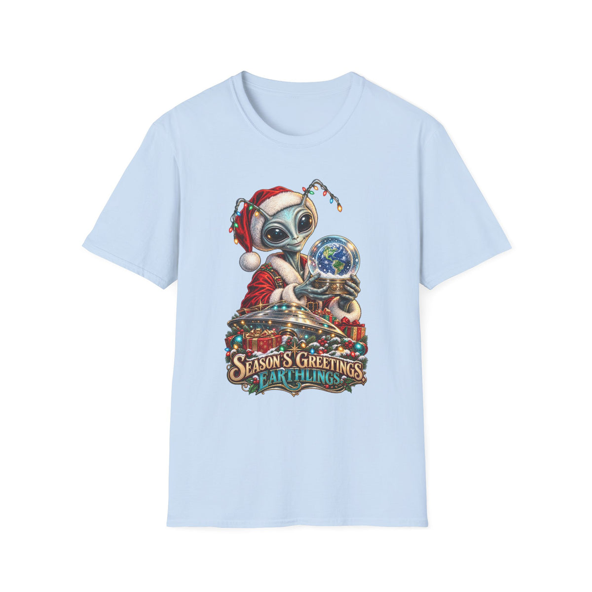 Christmas Alien T-Shirt | Season’s Greetings Earthlings Holiday Tee