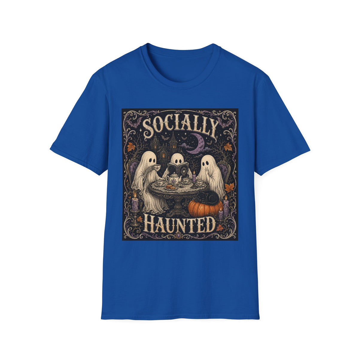 Socially Haunted T-Shirt — Cute Ghost Halloween Graphic Tee