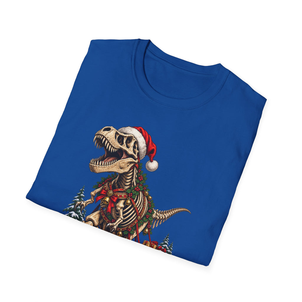 T-Rex Sleigh | Dinosaur Fossil Christmas T‑Shirt