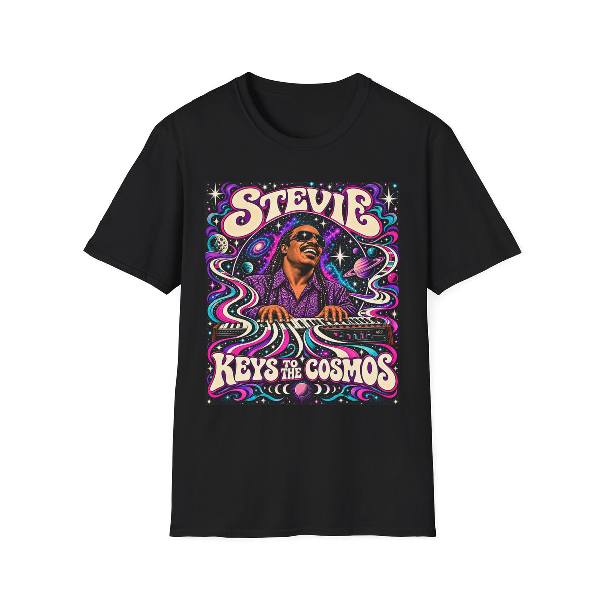 Stevie Keys to the Cosmos T-Shirt — Retro Psychedelic Music Tribute Tee