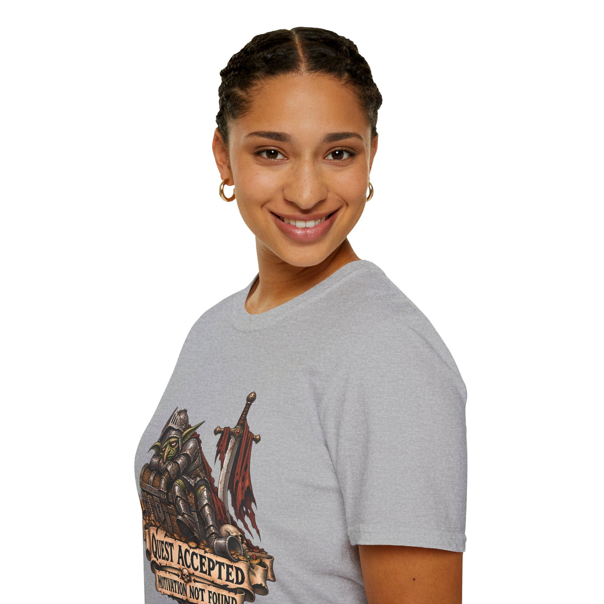 Quest Accepted T‑Shirt | Fantasy Gamer Tee (Motivation Not Found)
