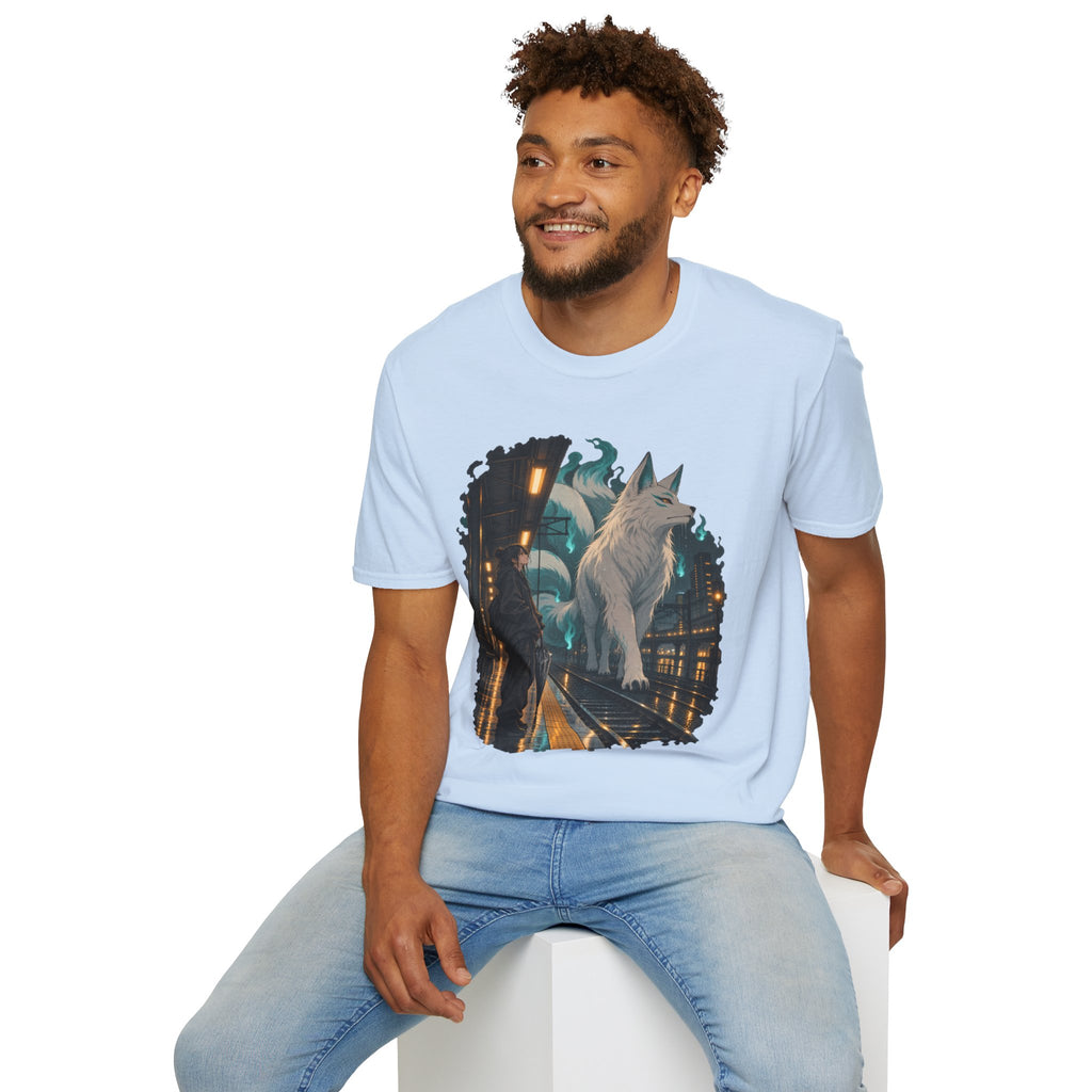 Wolf in the Rain | Last Train Home T-Shirt | Urban Nightscape Graphic Tee