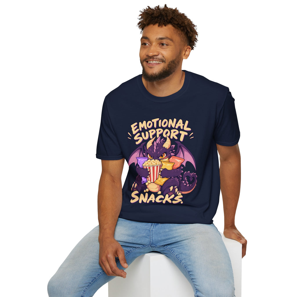 Emotional Support Snacks | Cute Dragon Eating Popcorn Anime Shirt