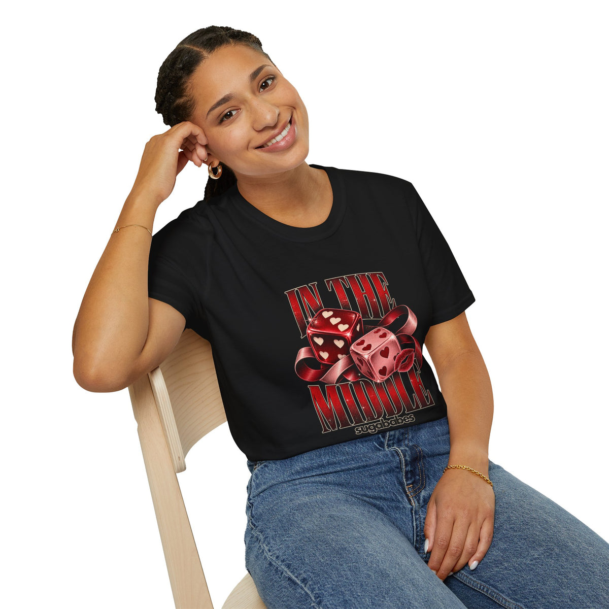 In The Middle | Sugababes | Retro Red Dice Graphic T Shirt
