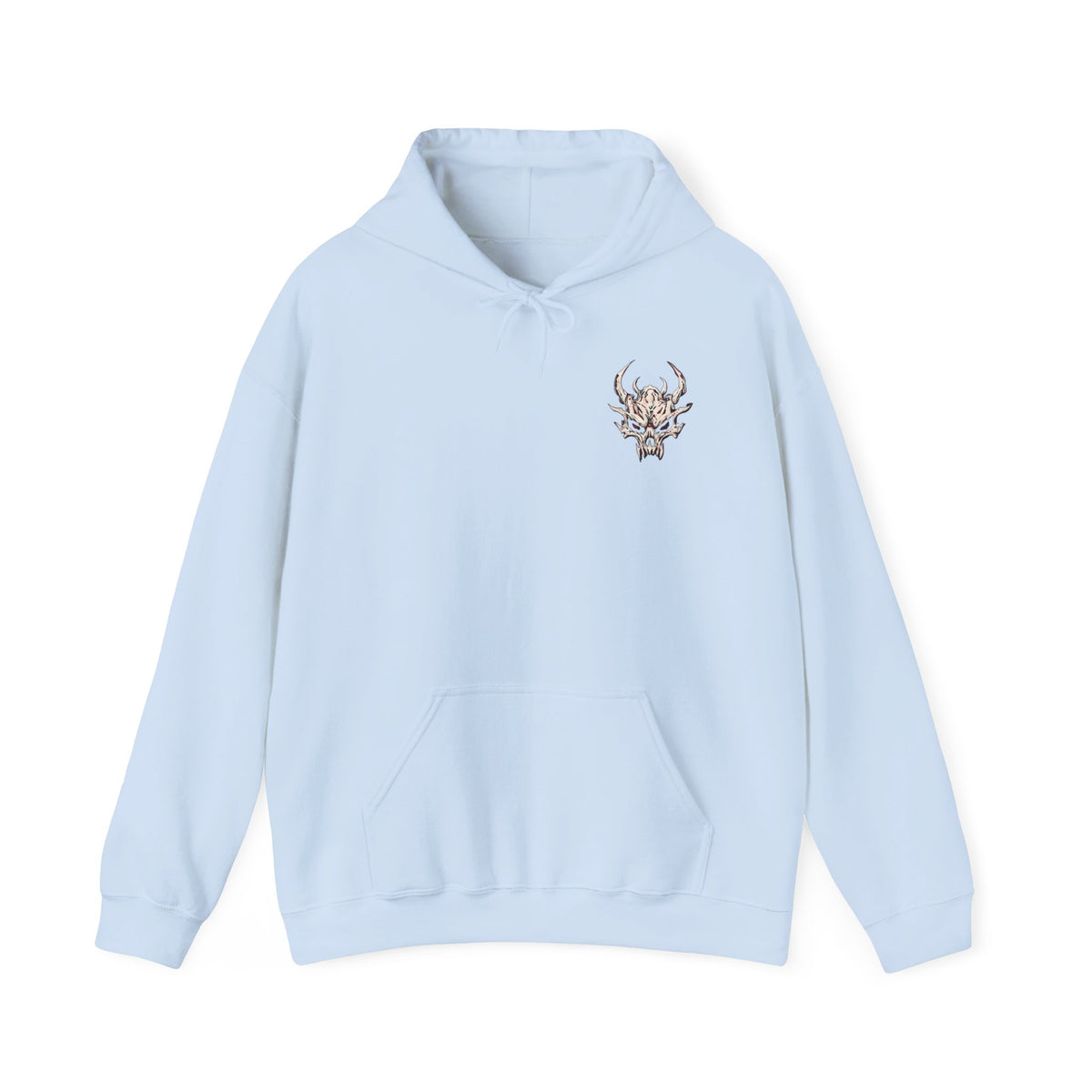 Skull Flame Chest Hoodie — Gothic Streetwear Pullover