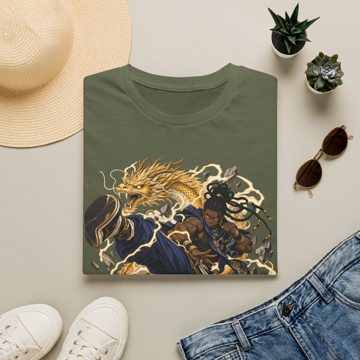 Golden Dragon | Ninja Dragon Kick | Martial Arts Warrior T Shirt