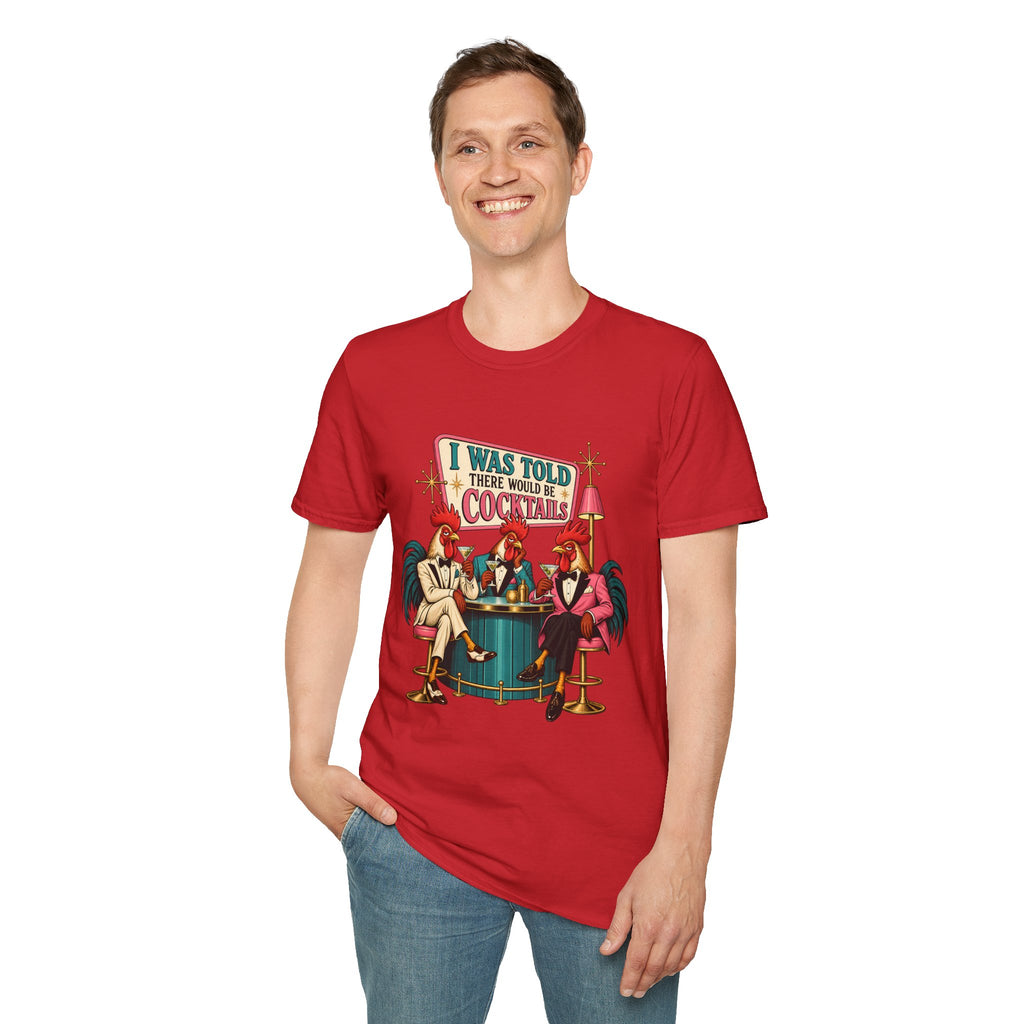 I Was Told There Would Be Cocktails T-Shirt | Retro Flamingo Bar Cocktail Tee