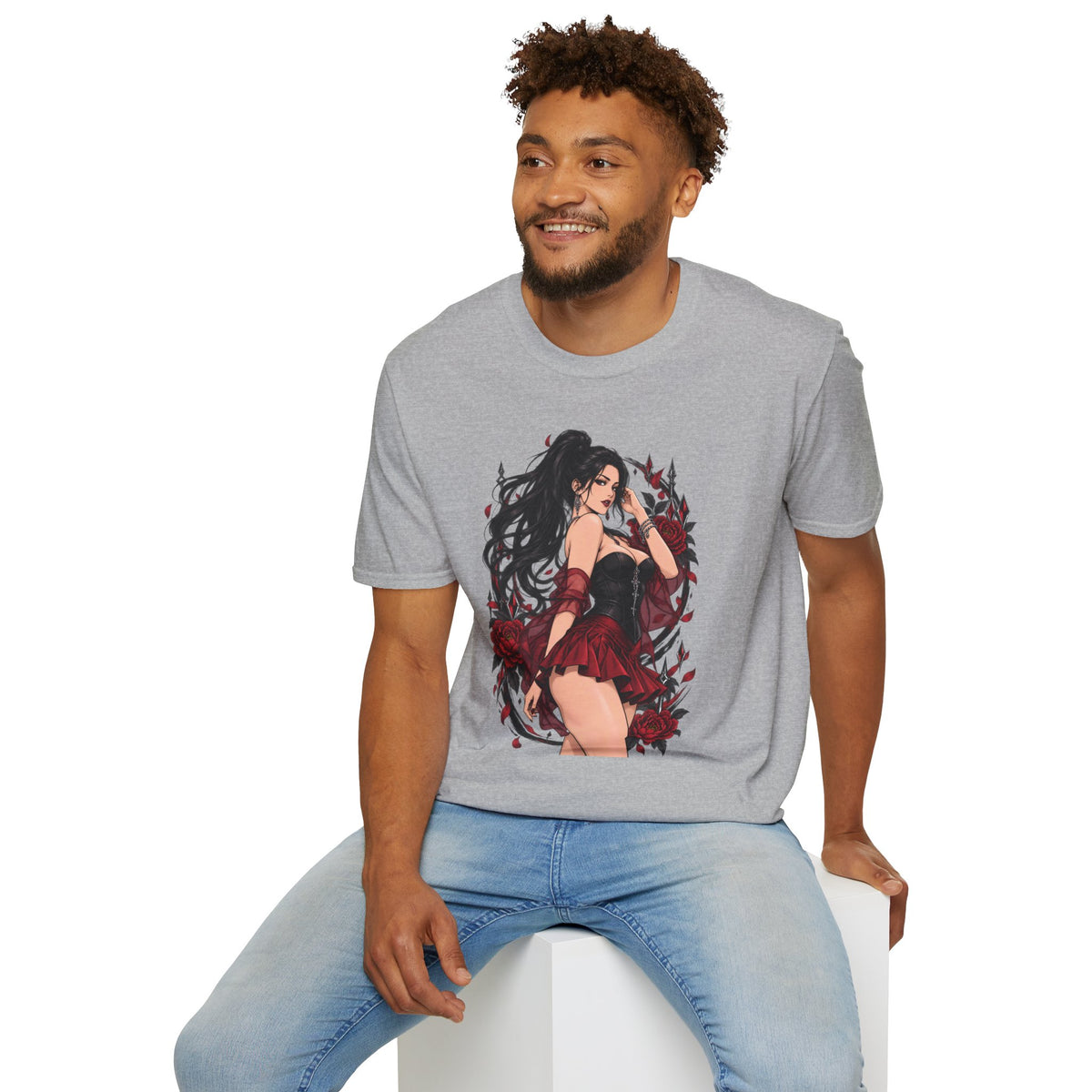 The Seducer | Sexy Black Haired Pony Tail Pin Up Girl Graphic Shirt