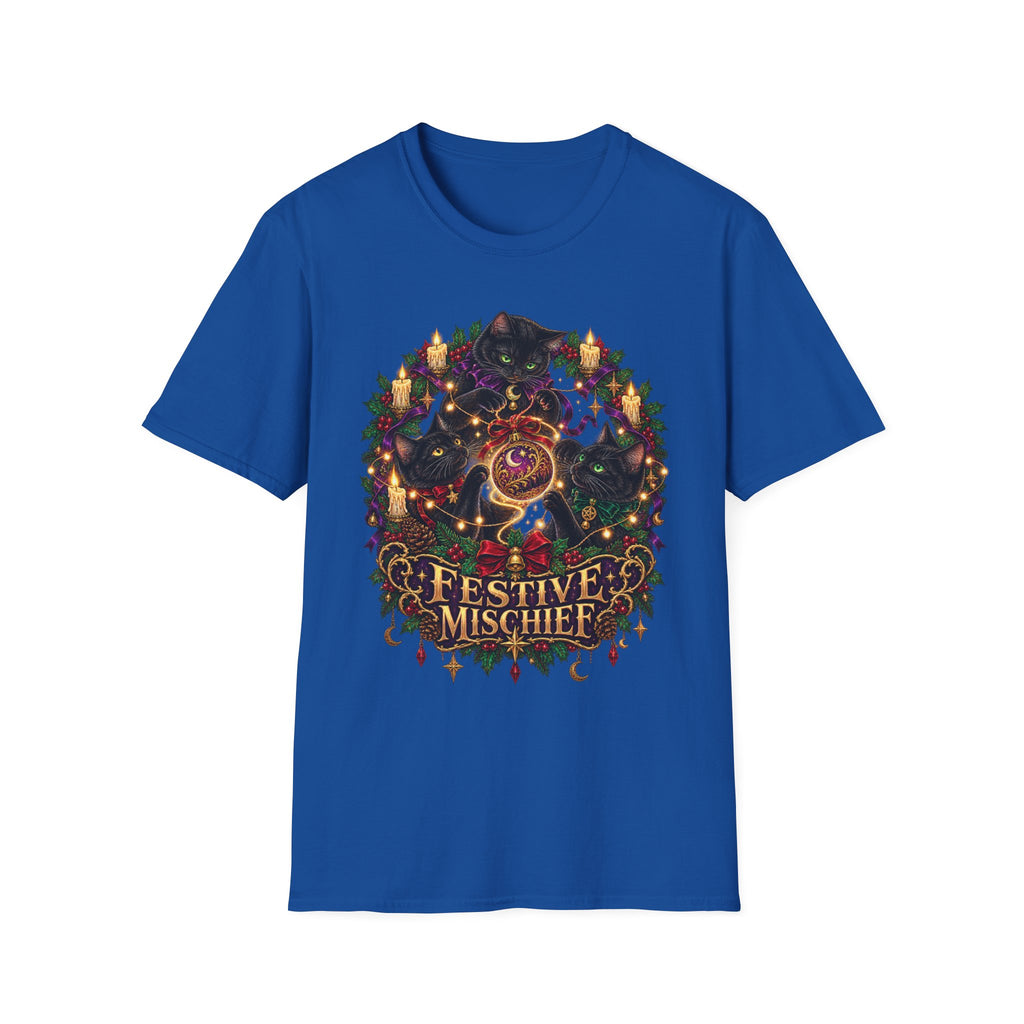 Festive Mischief | Cat Lover Christmas Holiday T-Shirt