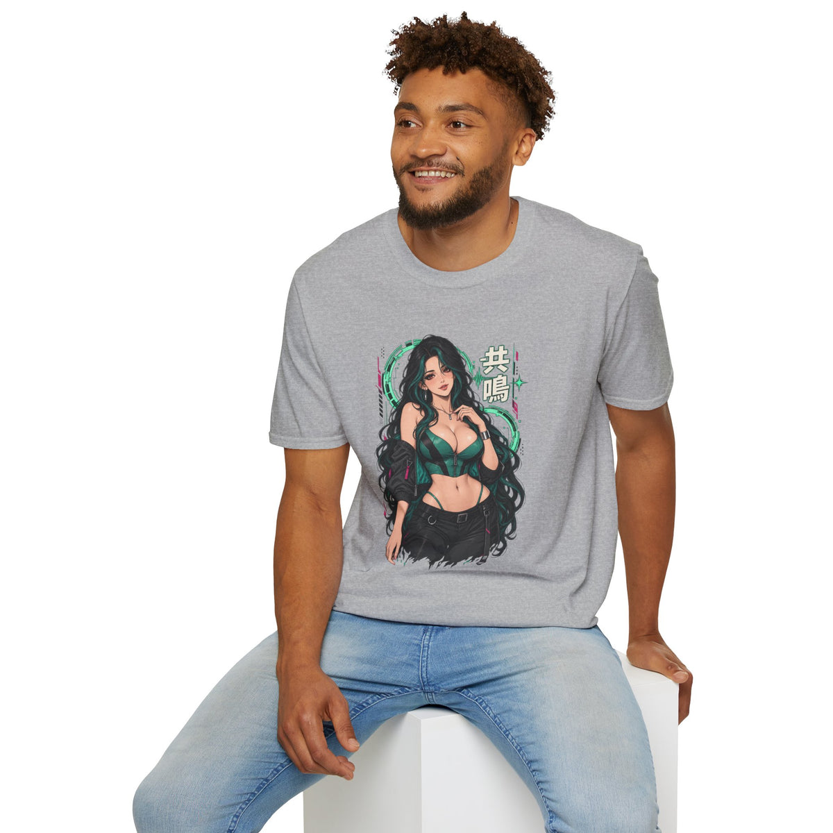 Jade | Sexy Anime Pin Up Girl | Waifu Graphic T‑Shirt