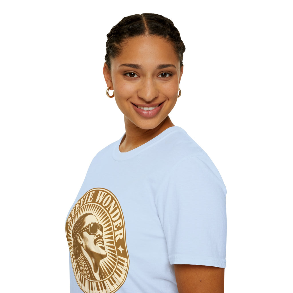 Stevie Wonder Graphic T-Shirt - Vintage Gold Portrait Tee